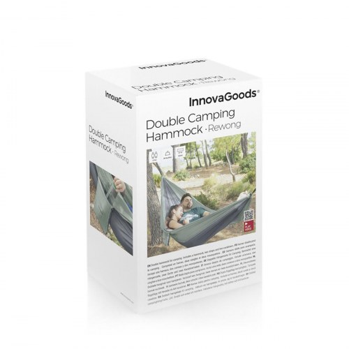 Rewong dobbelt camping hængekøje 275 x 140 cm - grøn/grå