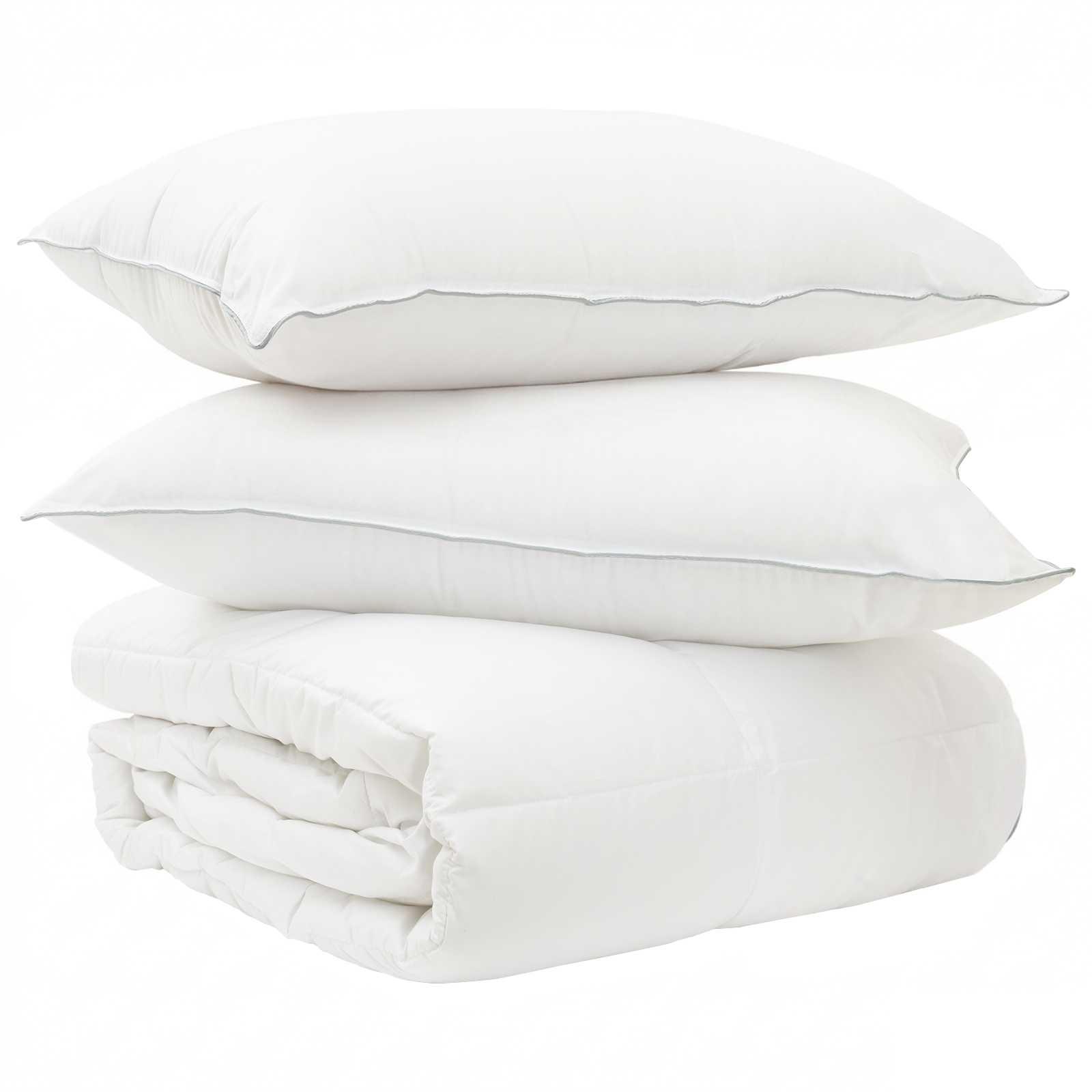Dyne- og pudesæt 3 dele 260 x 240 cm vinter 1080 g/stk hvid