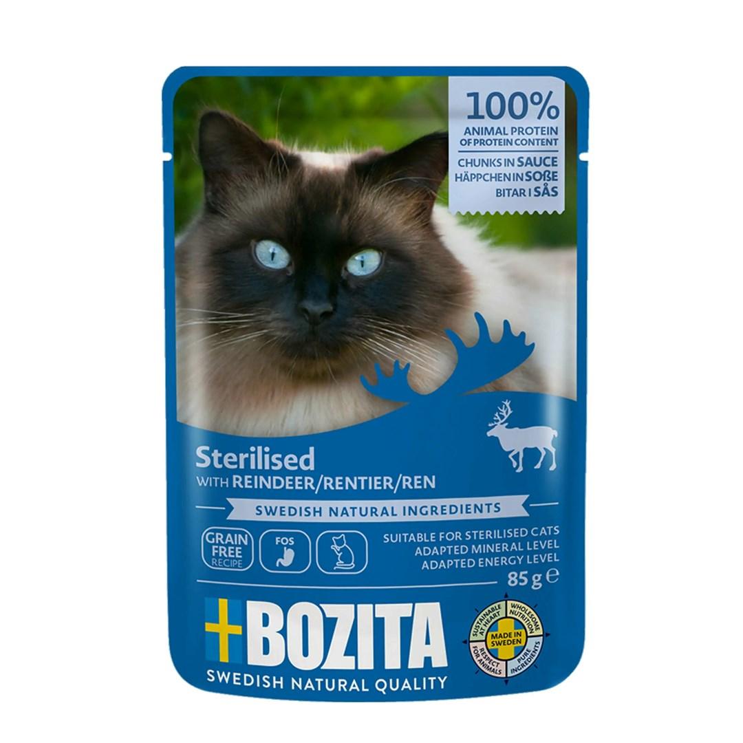 Bozita Sterilised vådfoder til kat med rensdyr i sovs 85 g