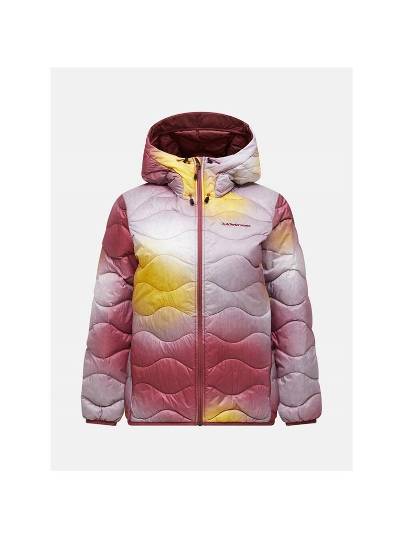 PEAK PERFORMANCE W Helium Aop Down Hood Jacket – dunjakke til kvinder i flerfarvet – L