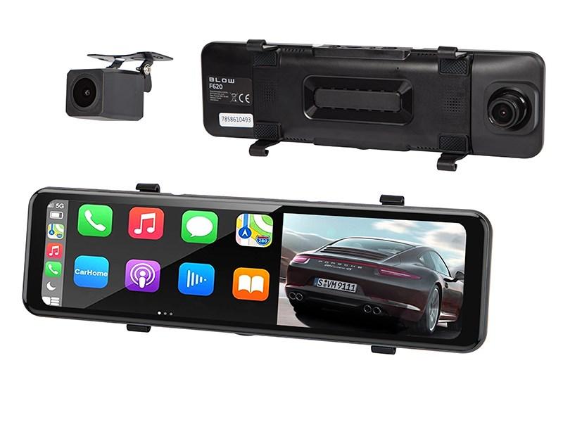 BLOW F620 bakspejl dashcam med CarPlay, Android Auto og bagkamera