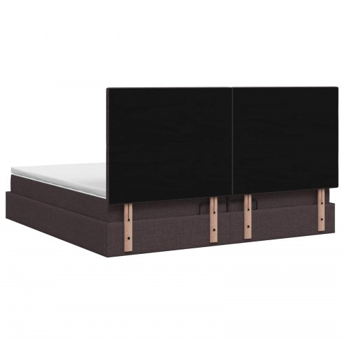 Ottoman seng med madras 200 x 200 cm i mørk brun stof