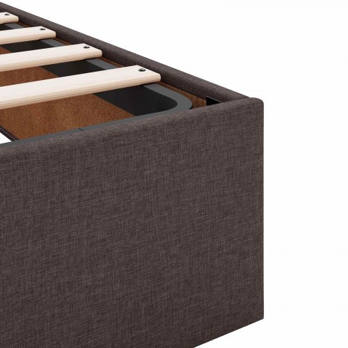 Ottoman seng med madras 200 x 200 cm i mørk brun stof