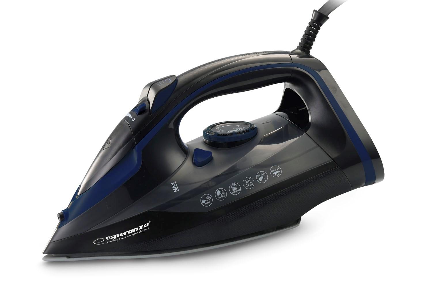 Esperanza EHI012 dampstrygejern med keramisk strygesål 2600 W - sort
