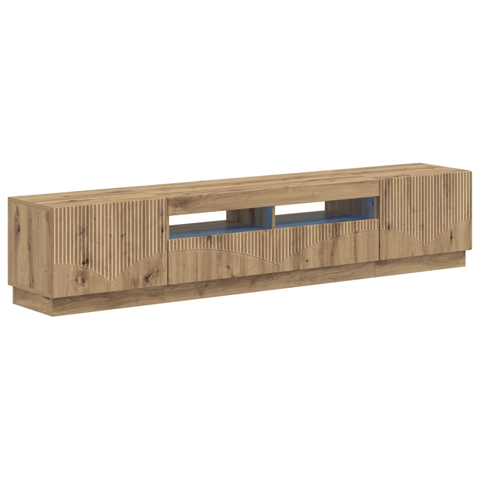 vidaXL LED TV-skab HOORN 3 stk. Artisan-eg Konstrueret træ