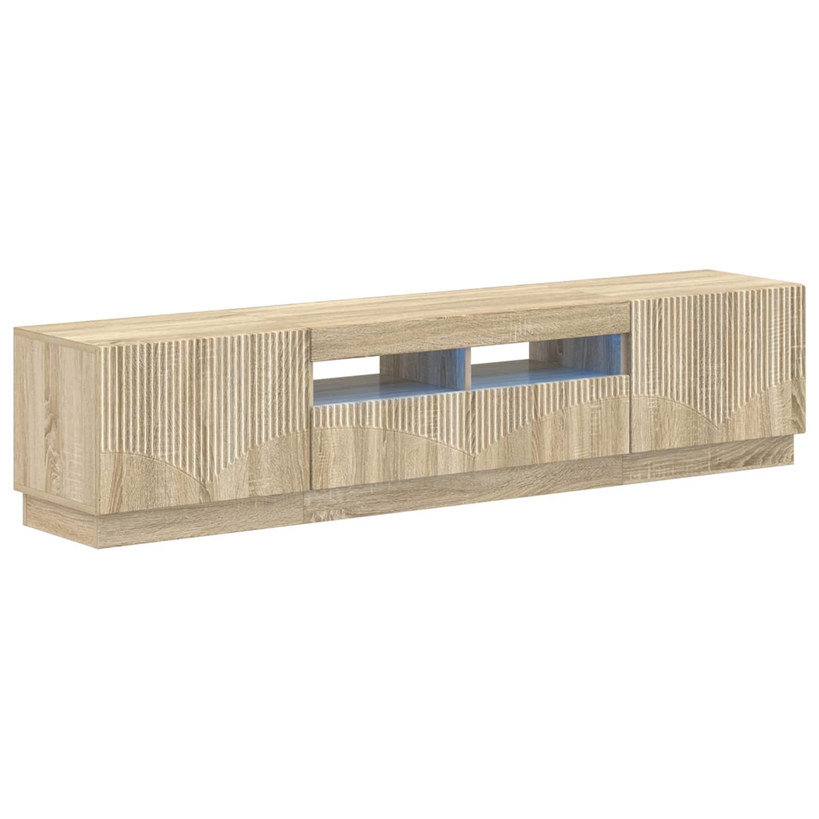 vidaXL LED TV-skab HOORN 3 stk. Sonoma-eg Konstrueret træ