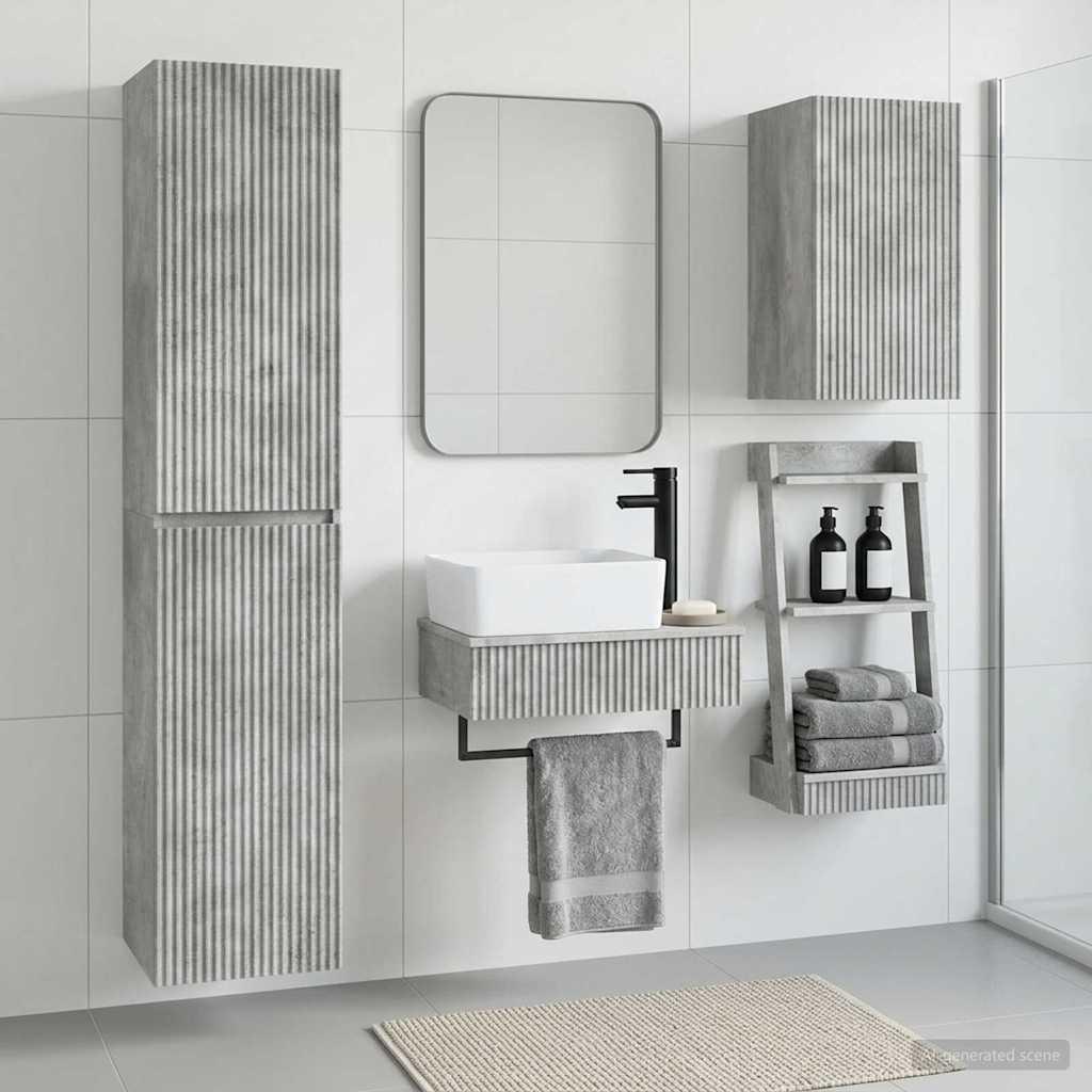 Badeværelsesmøbel sæt 3 stk. betongrå 33 x 34,5 x 160 cm