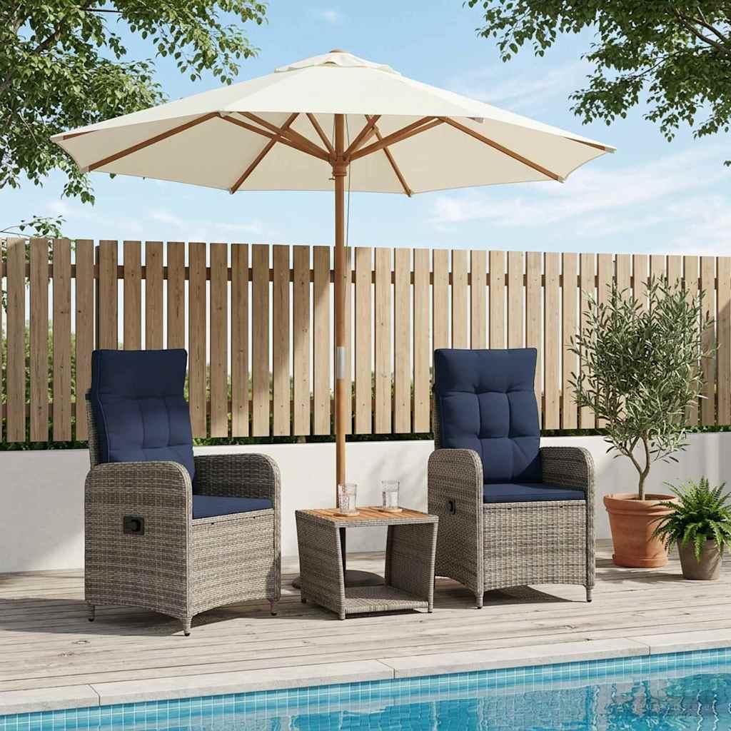 vidaXL Have lounge sæt 3 stk. PE rattan og pulverlakeret stål