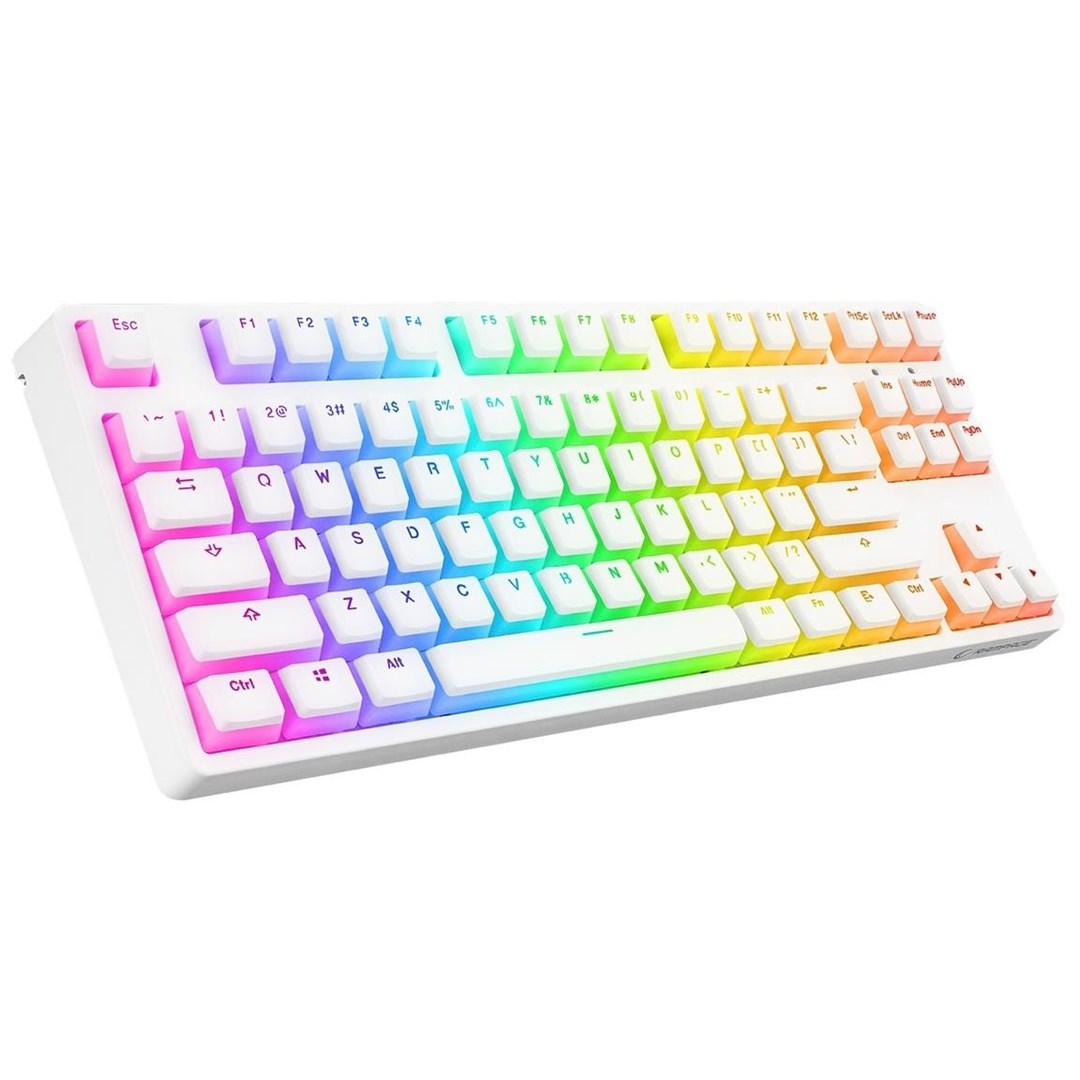 RAMPAGE TKL GHOST mekanisk tastatur med Huano Red Switch - hvid