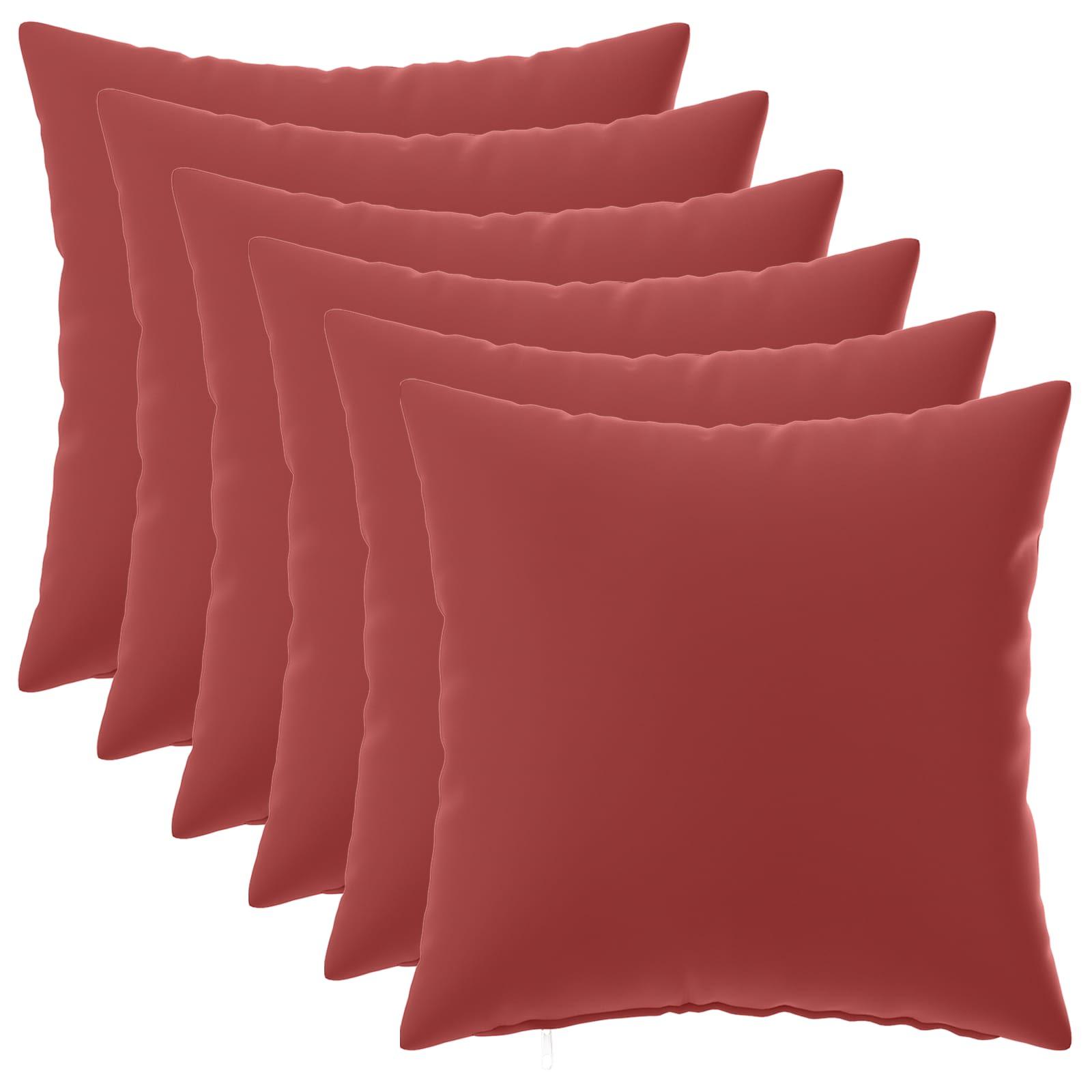 Pudebetræk HEERLEN 6 stk vinrød 45 x 45 cm polyester