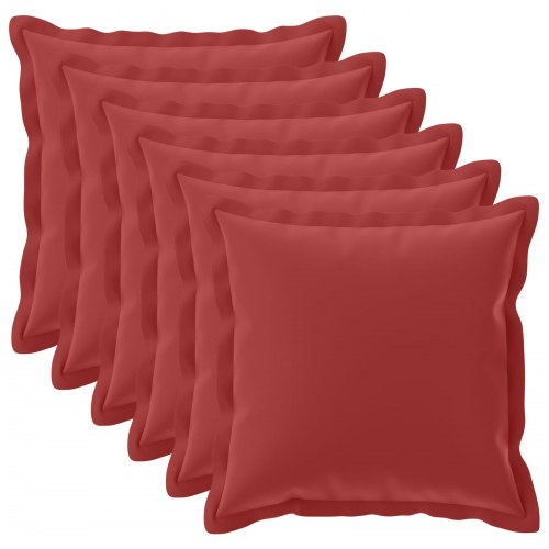 Pudebetræk 6 stk. HOUTEN vinrød 70 x 70 cm polyester