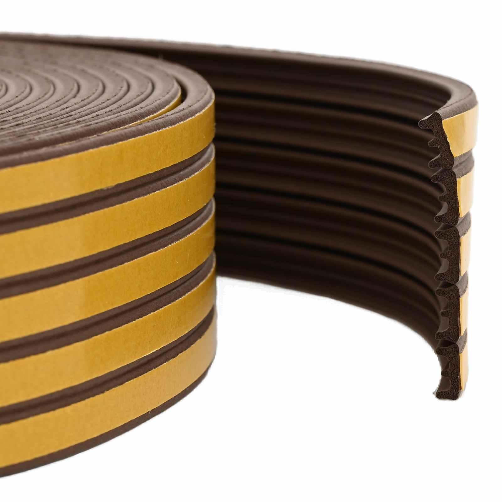 vidaXL Selvklebende vindues tætningsbånd Brun 15 x 8 mm 50 m EPDM-skum