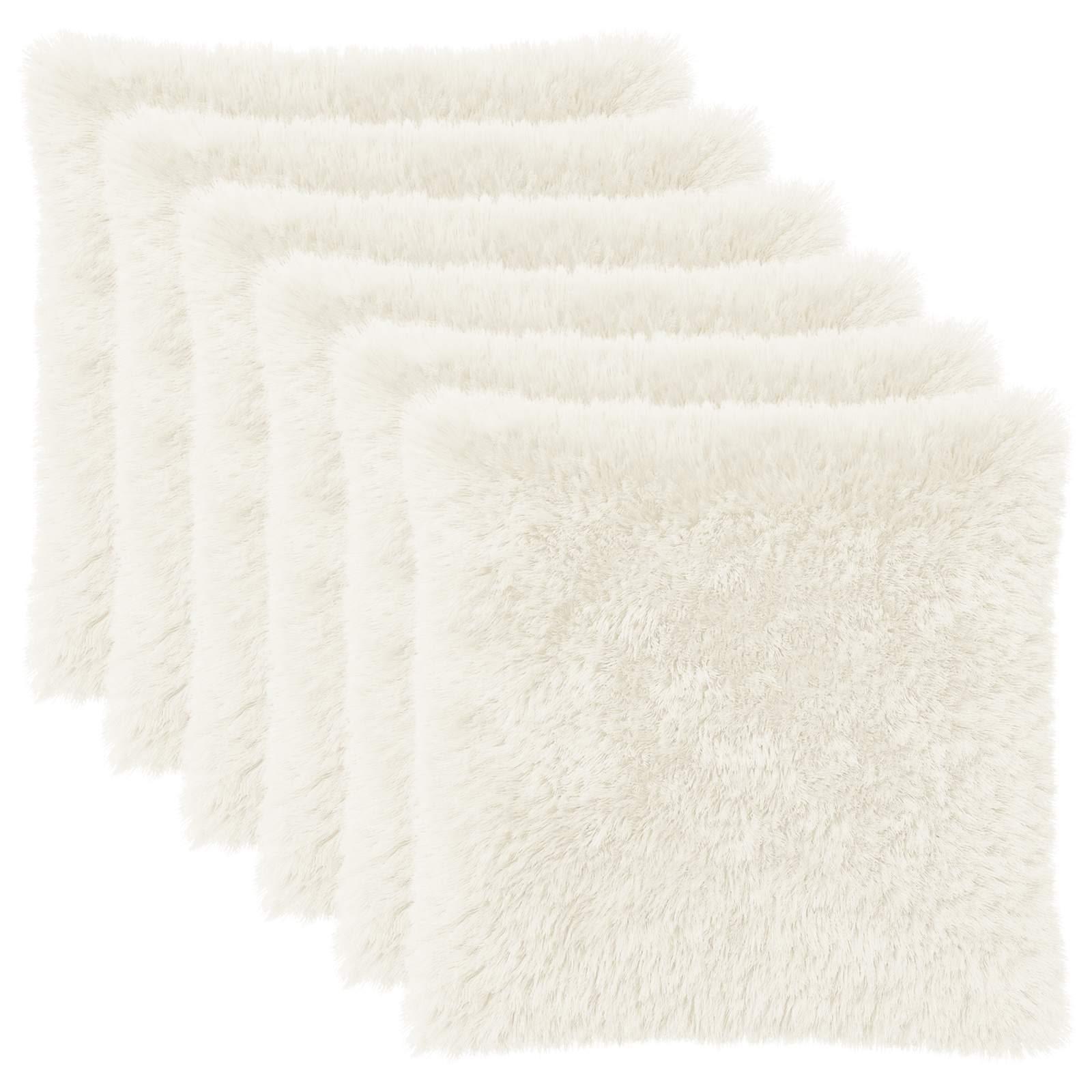 vidaXL Pudebetræk 6 pcs HEERLEN Hvid 65 x 65 cm PV Fleece