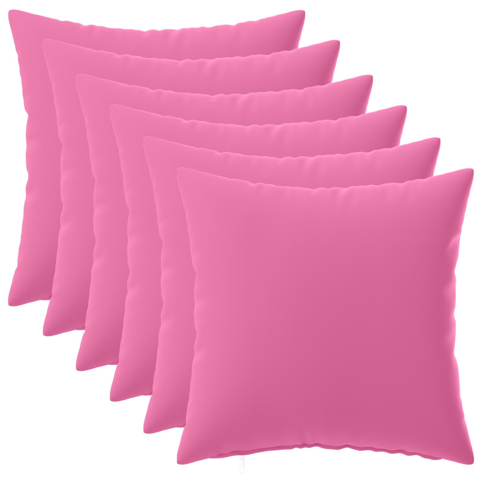 Pudebetræk 6 stk HEERLEN lyserød 40 x 40 cm i polyester