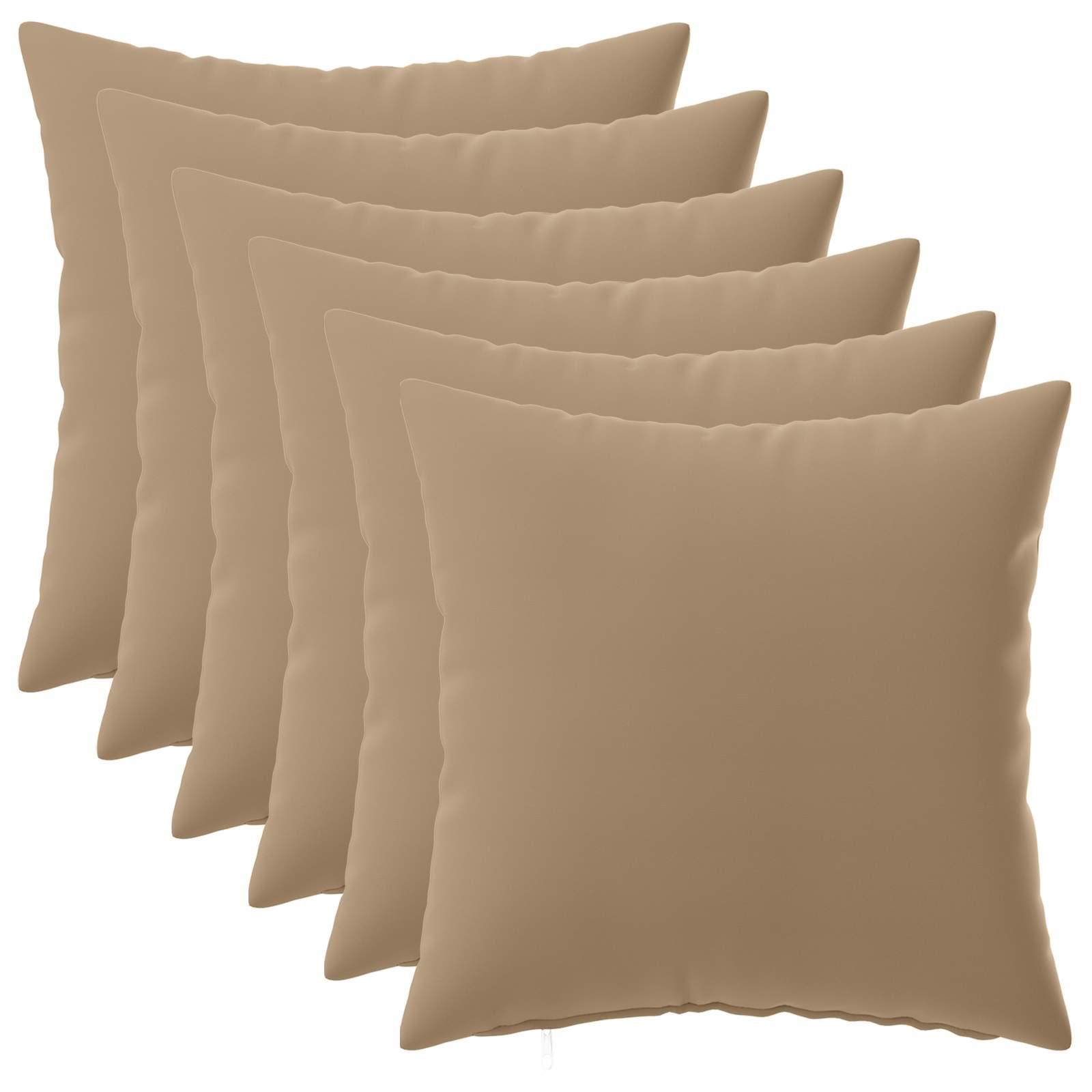 Pudebetræk 6 stk. HEERLEN gråbrun 30 x 30 cm i polyester