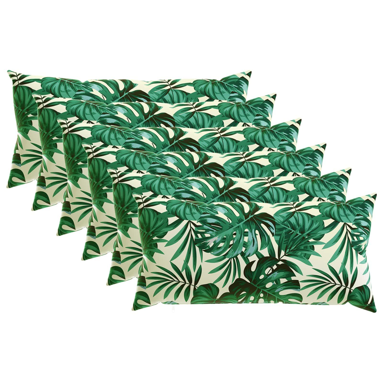 Pudebetræk 6 stk HEERLEN med bladmønster 40 x 70 cm i polyester