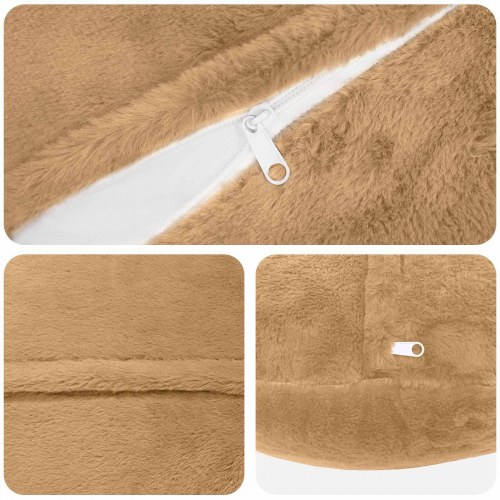 Pudebetræk HEERLEN 6 stk. gråbrun 30 cm faux kaninpels