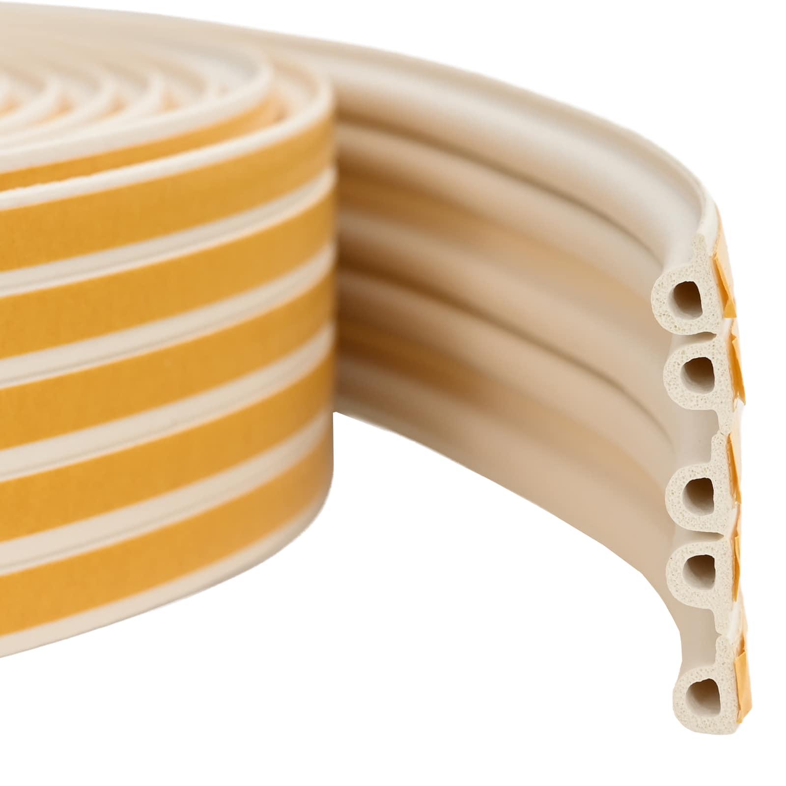 vidaXL Selvklebende vindues tætningsbånd Hvid 9 x 6 mm 50 m EPDM-skum