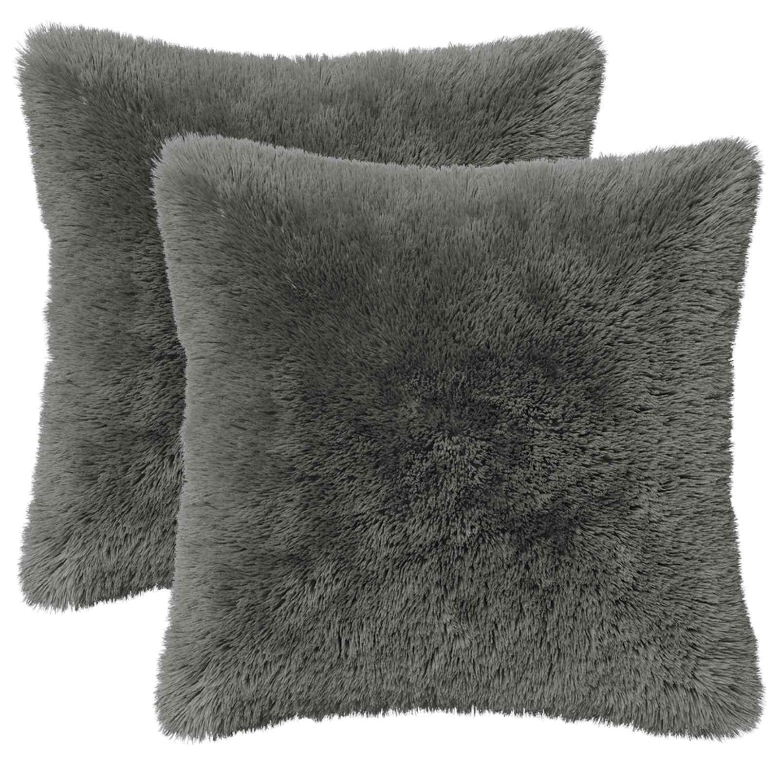 Pudebetræk 2 stk HEERLEN lysegrå 45 x 45 cm i PV fleece