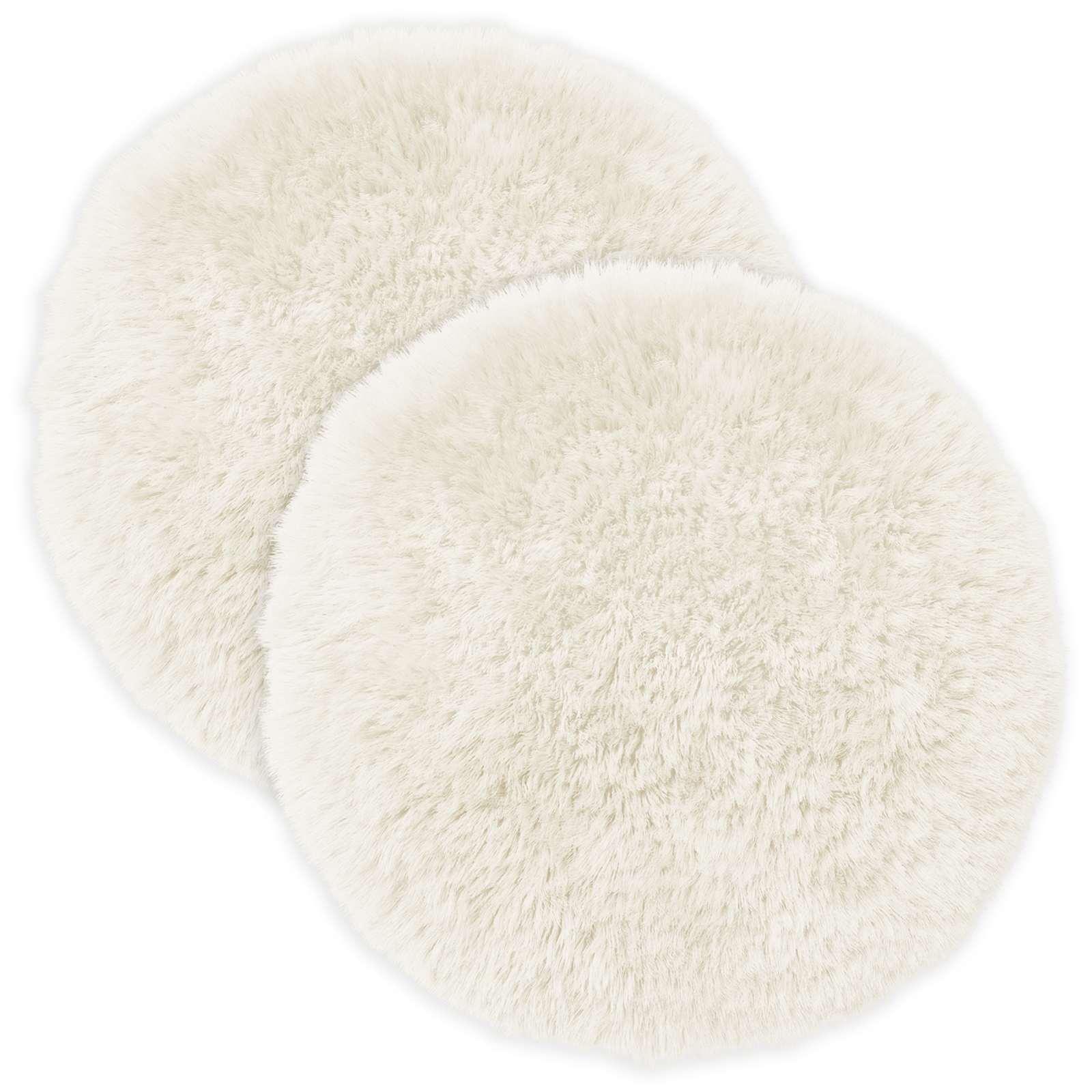 Pudebetræk 2 stk HEERLEN hvid Ø 60 cm i PV fleece