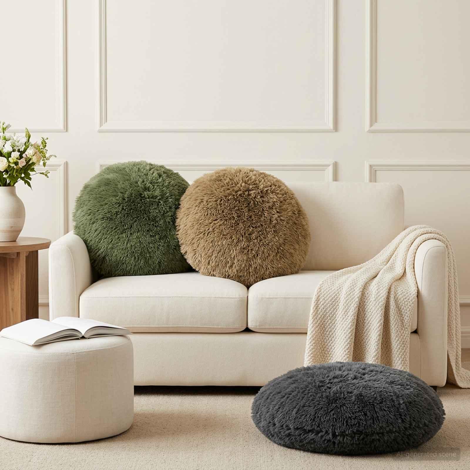 Pudebetræk 6 stk HEERLEN grøn Ø 60 cm i PV fleece