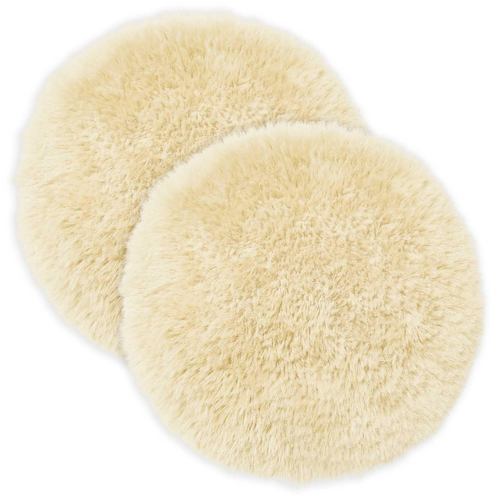 Pudebetræk 2 stk HEERLEN cremefarvet Ø 60 cm i PV fleece