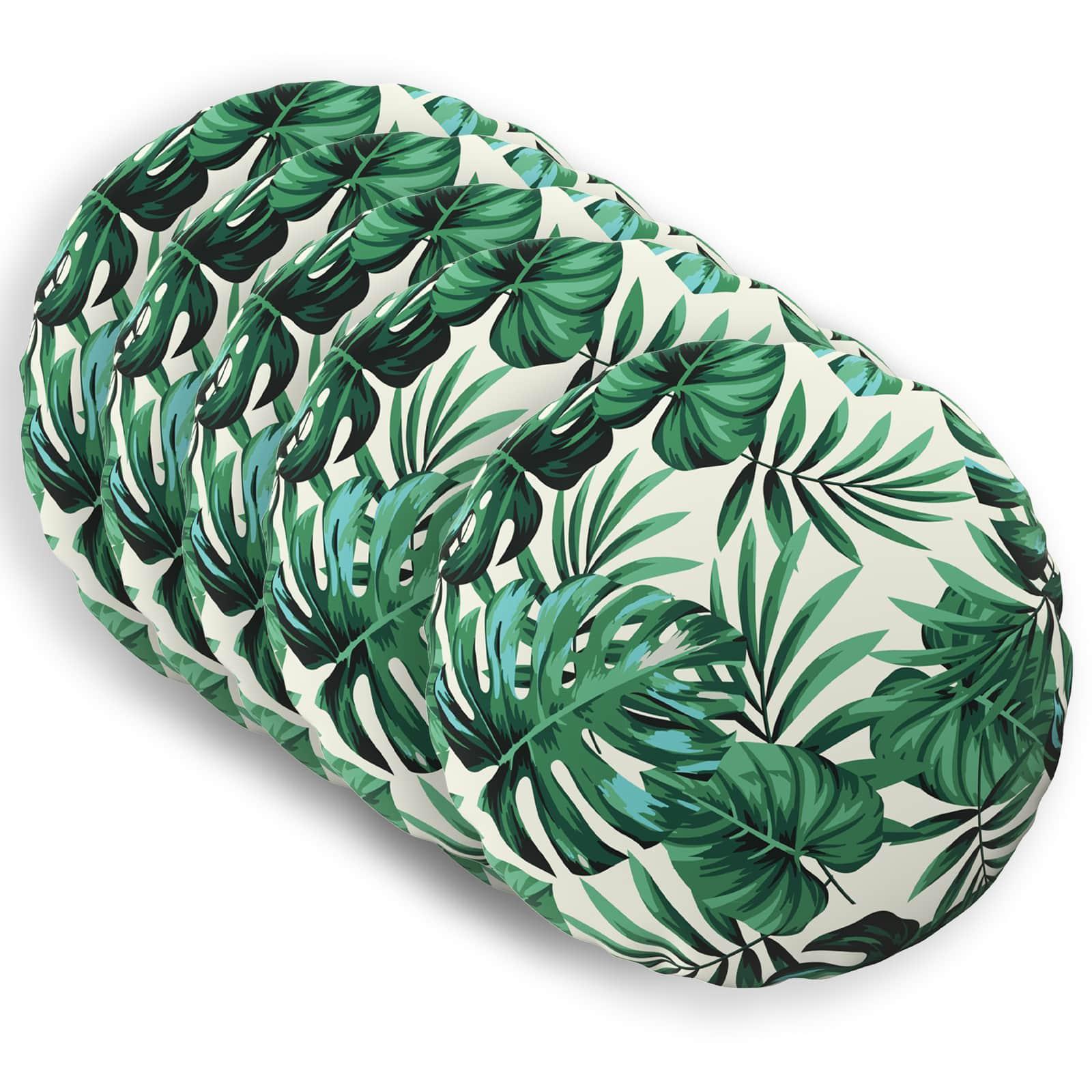 Pudebetræk HEERLEN 6 stk bladmønster Ø 30 cm polyester