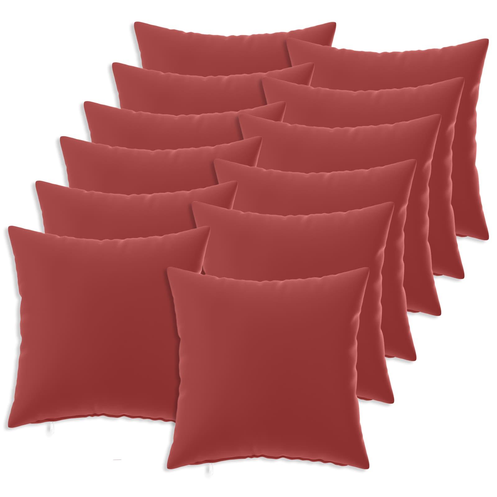 Pudebetræk HEERLEN 12 stk 45 x 45 cm vinrød polyester