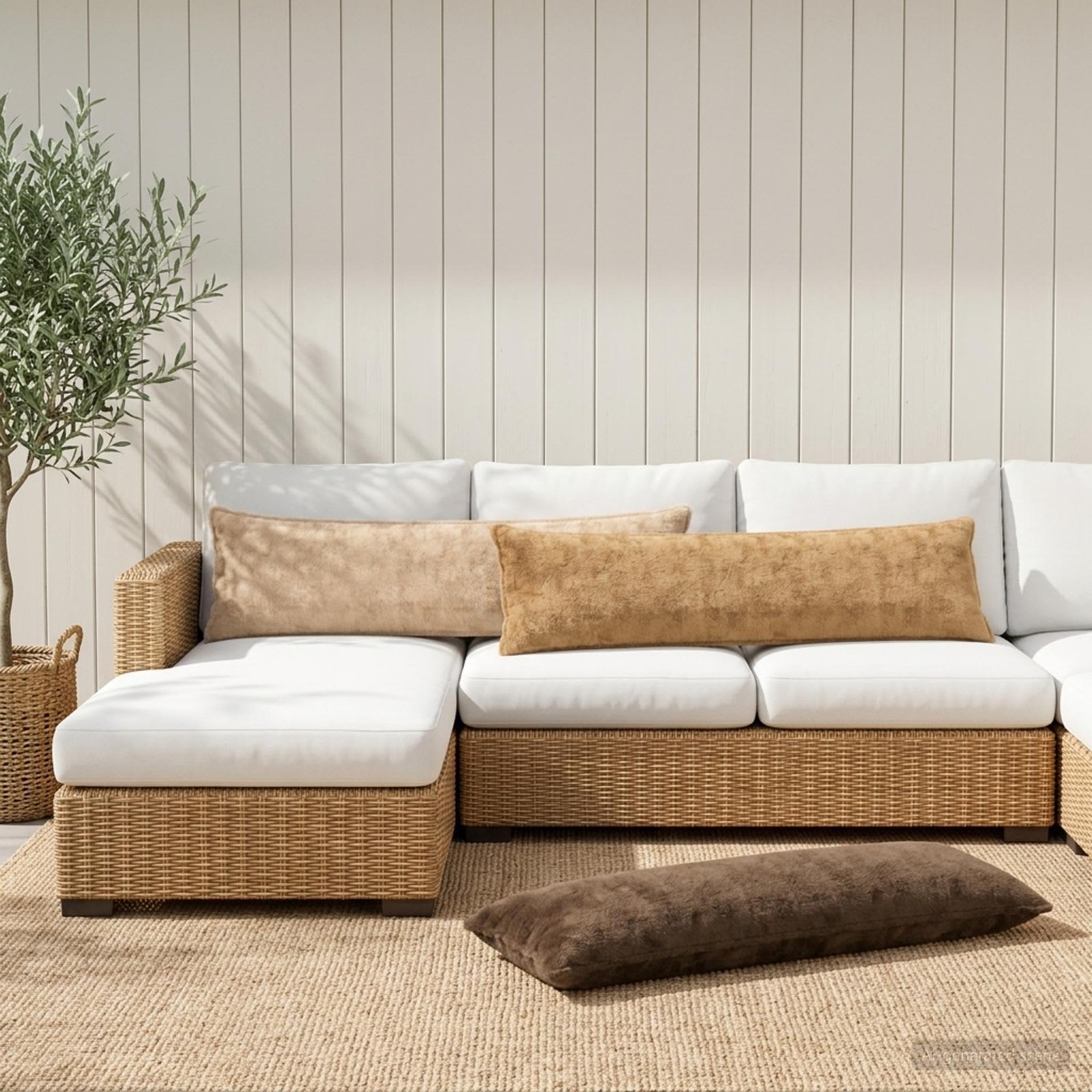 Pudebetræk 2 stk. HOUTEN cremefarvet 40 x 145 cm