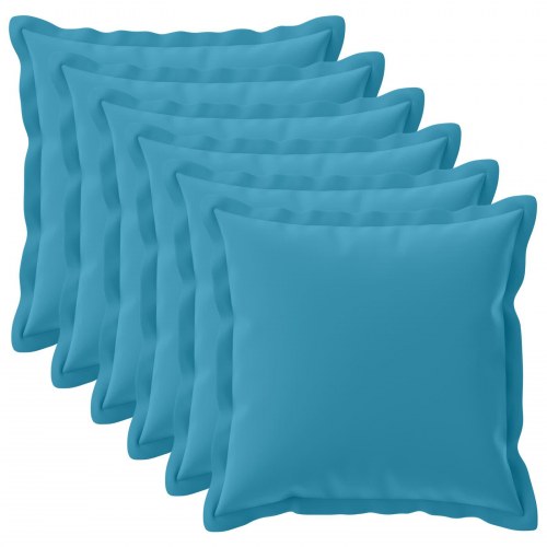 Pudebetræk 6 stk. HOUTEN lyseblå 60 x 60 cm i polyester