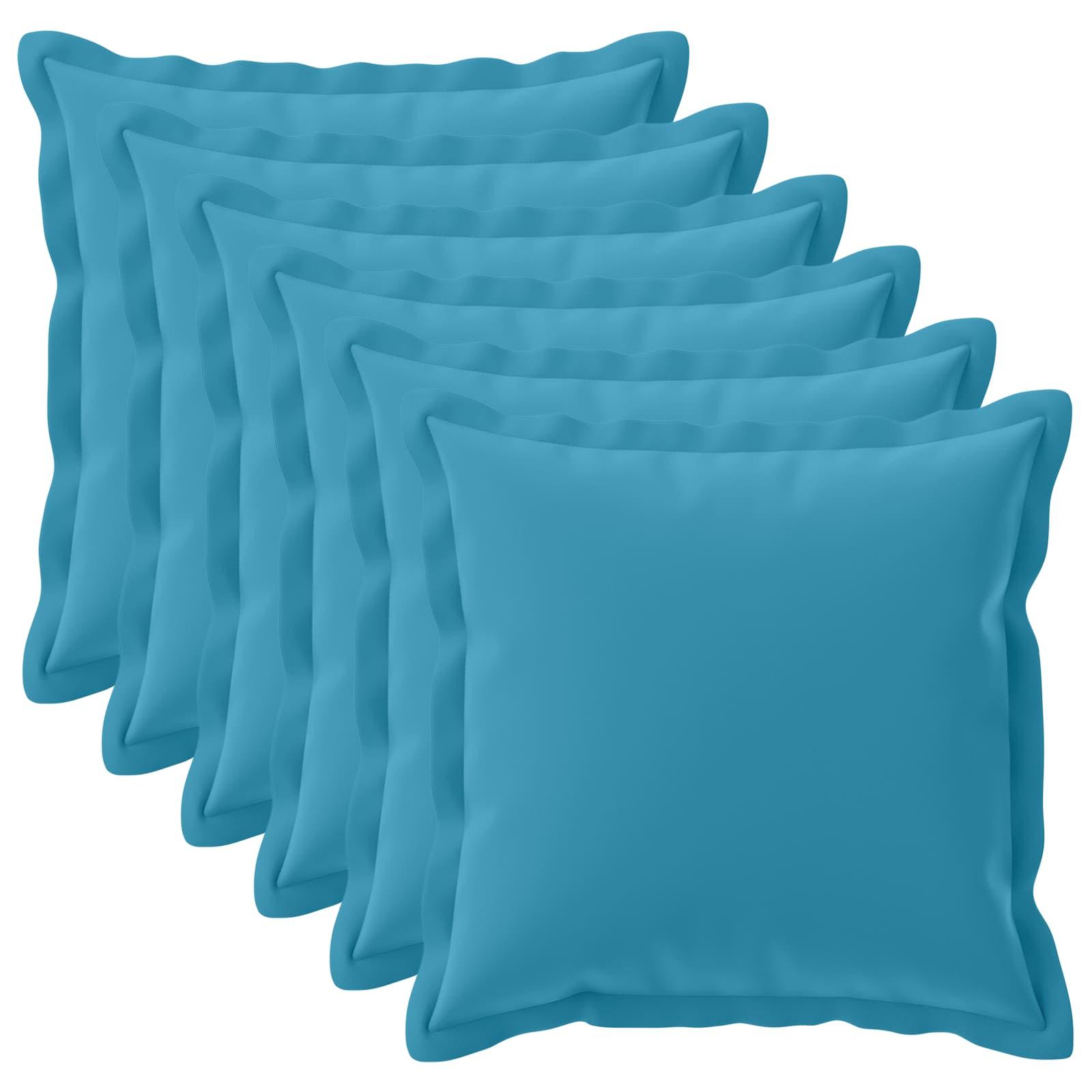 Pudebetræk 6 stk. HOUTEN lyseblå 60 x 60 cm i polyester