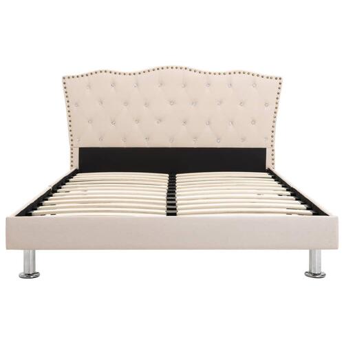 Seng med madras i memoryskum 120 x 200 cm stof beige