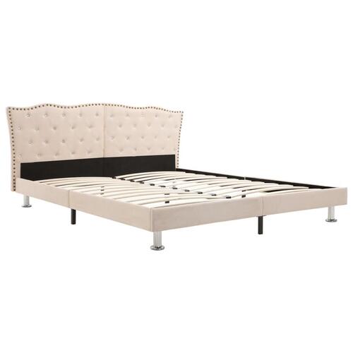 Seng med madras i memoryskum 160 x 200 cm stof beige