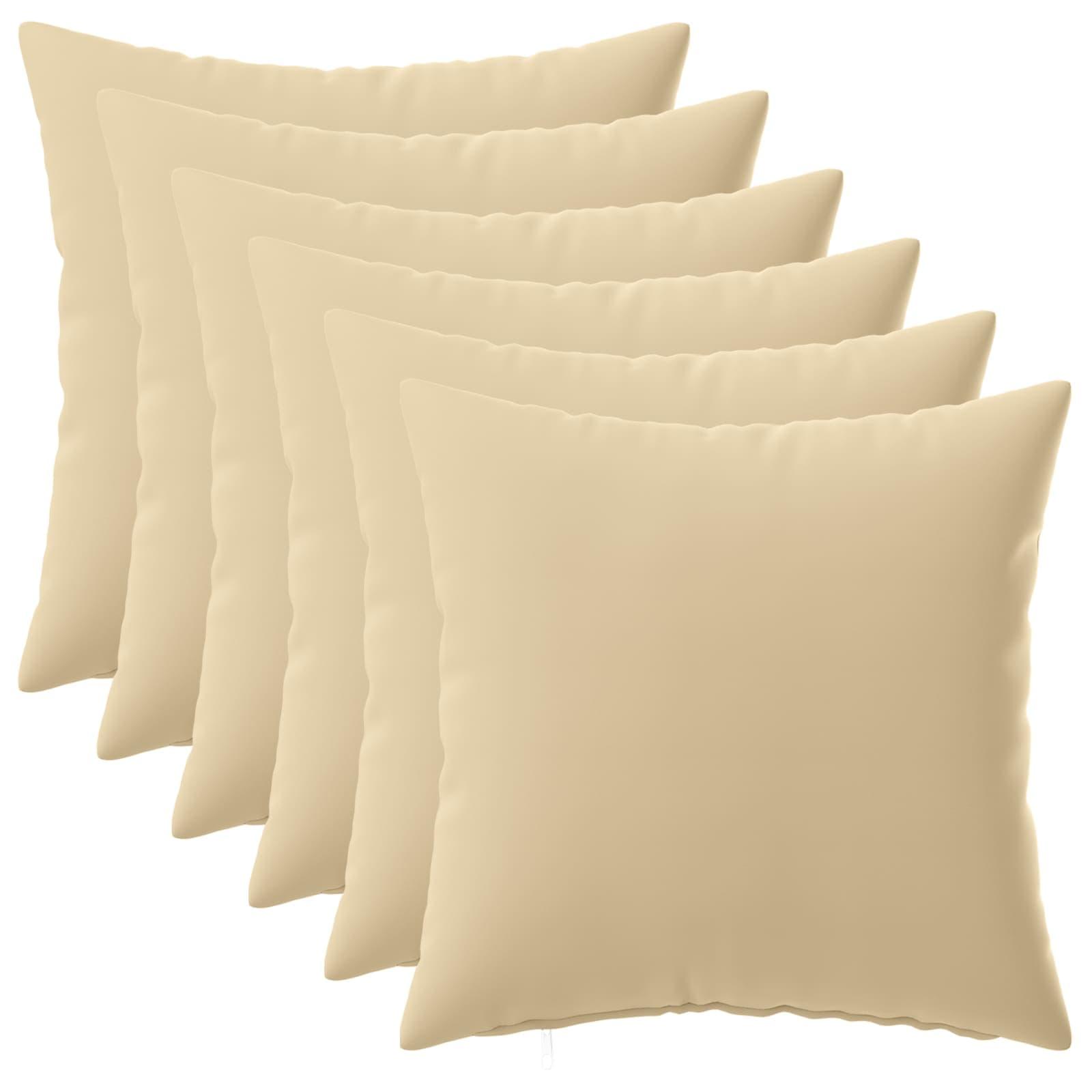 Pudebetræk HEERLEN 6 stk beige 45 x 45 cm i polyester