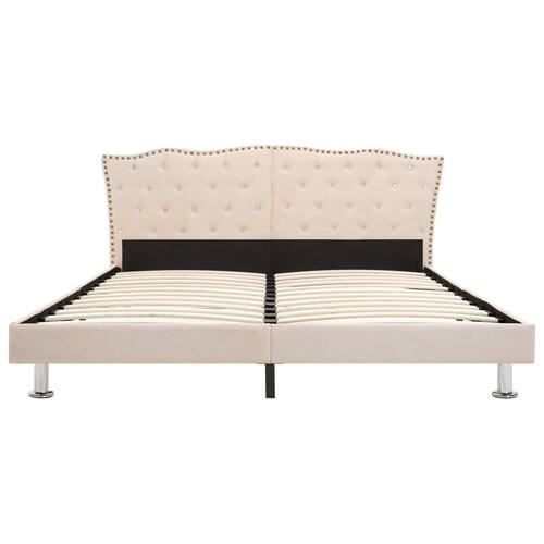 Seng med madras i memoryskum 160 x 200 cm stof beige