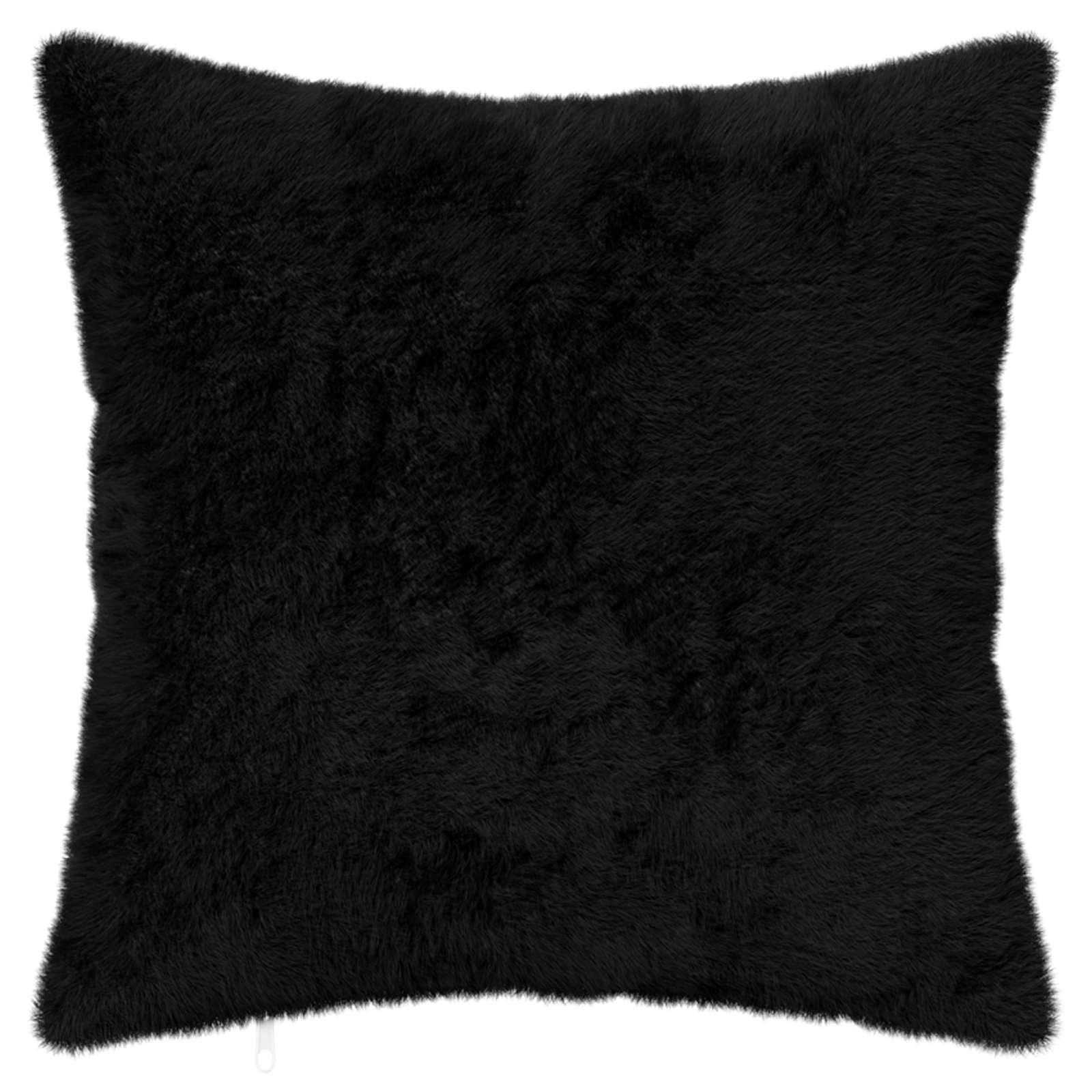 Pudebetræk HOUTEN 6 stk. sort 30 x 30 cm i faux kaninpels