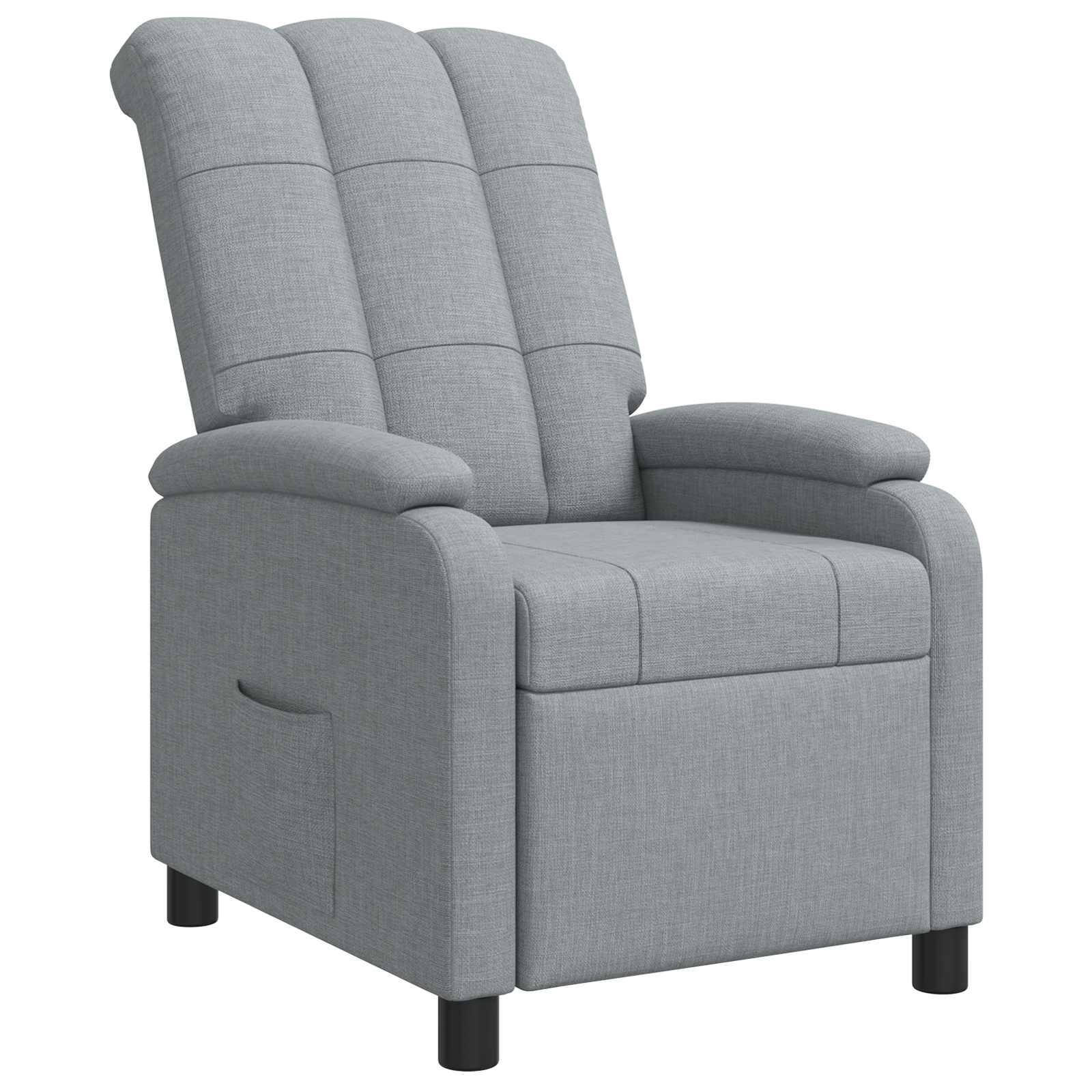 Recliner lænestol i lysegrå stof