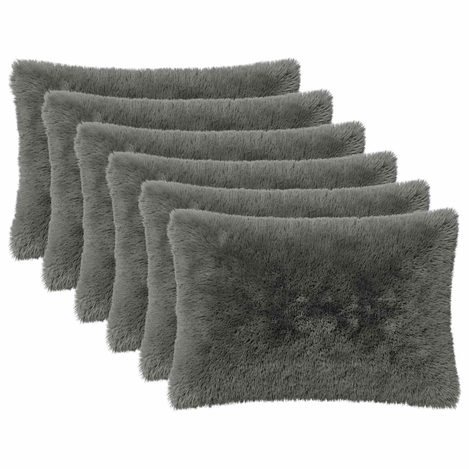 Pudebetræk 6 stk HEERLEN lysegrå 50 x 70 cm i PV fleece