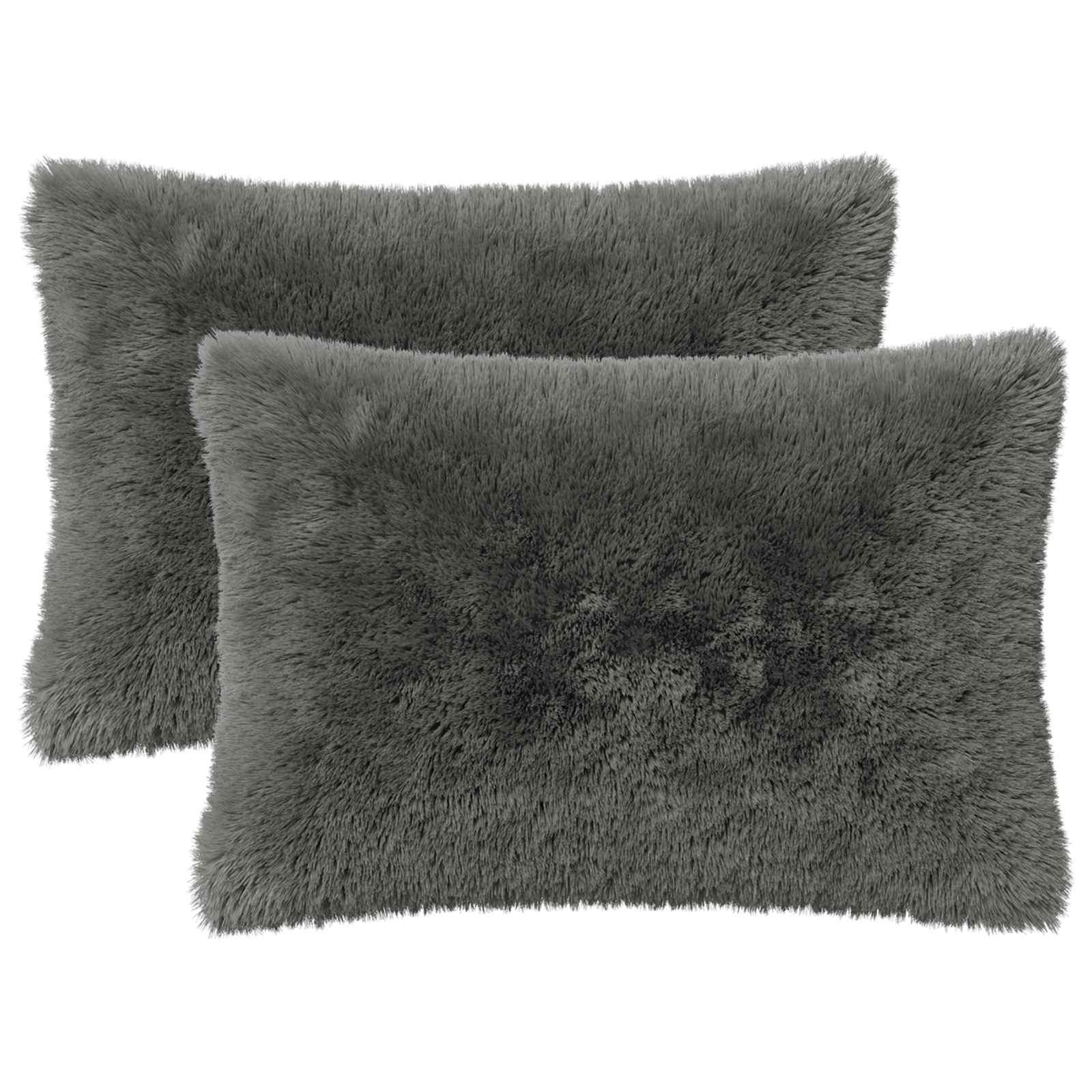 Pudebetræk 2 stk HEERLEN lysegrå 50 x 70 cm i PV fleece