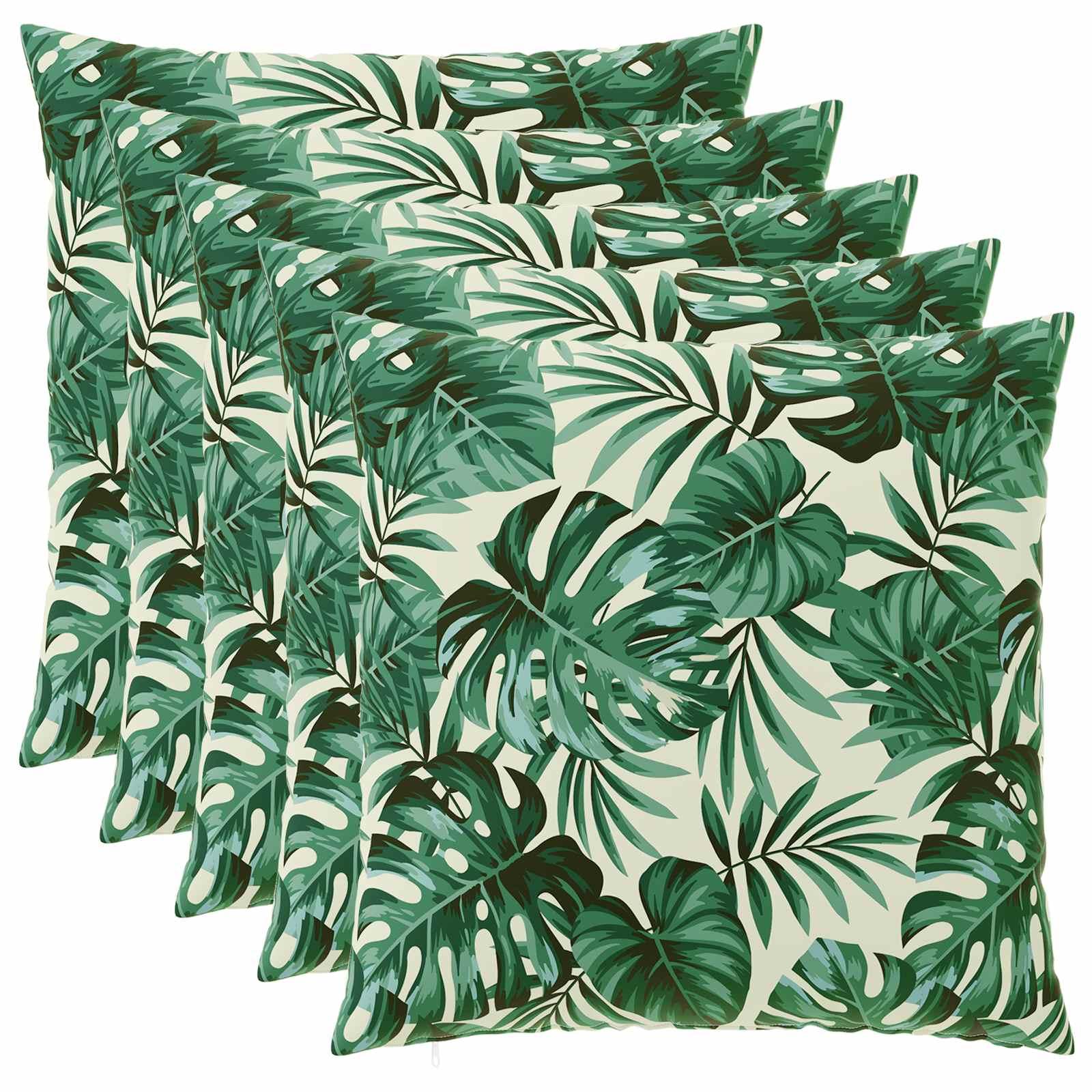 Pudebetræk 6 stk HEERLEN med bladmønster 60 x 60 cm