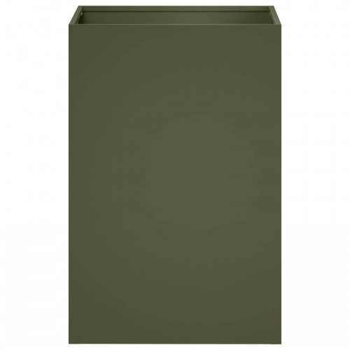 Blomsterkrukke olivengrøn 40 x 40 x 60 cm i koldvalset stål