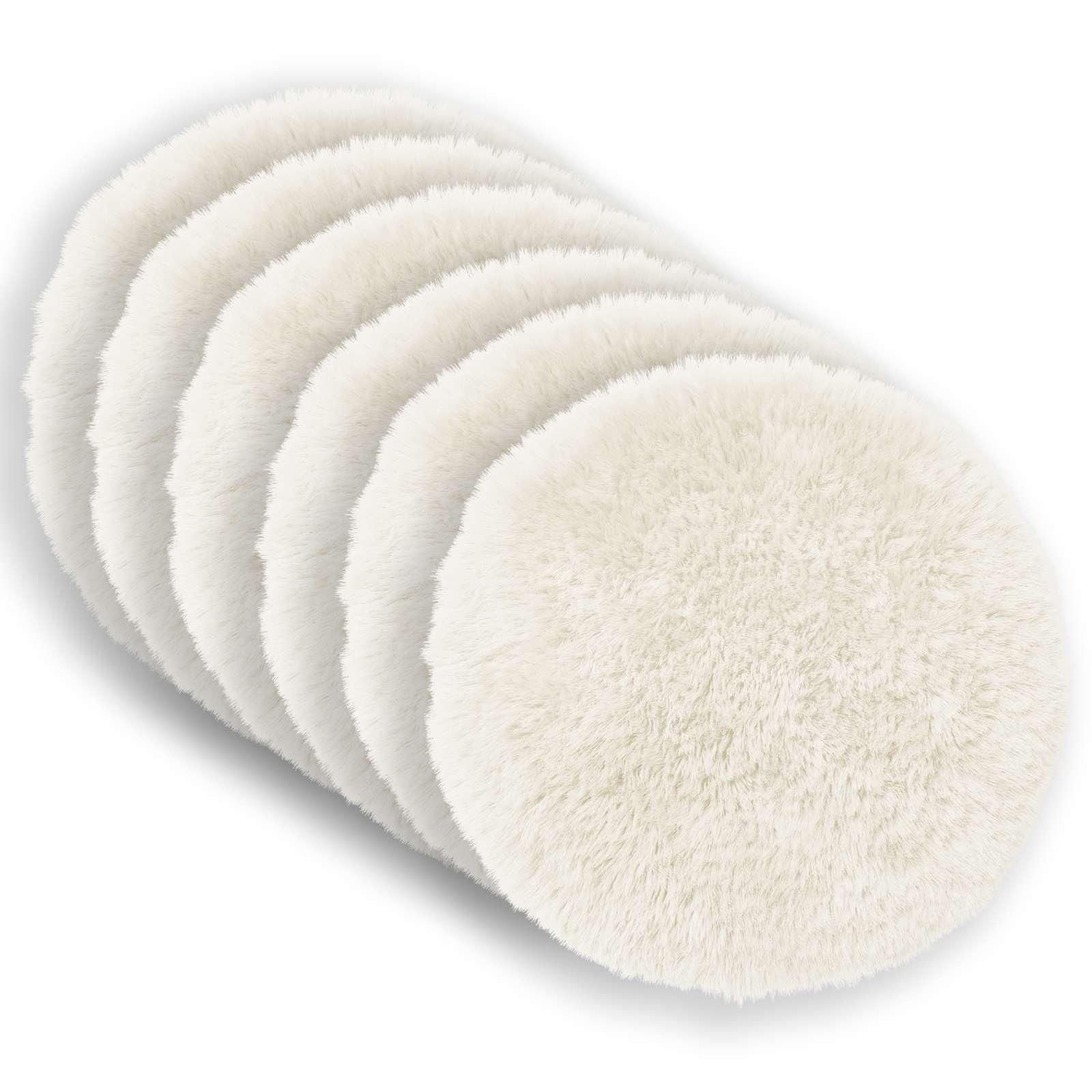 Pudebetræk 6 stk HEERLEN hvid Ø 50 cm i PV fleece