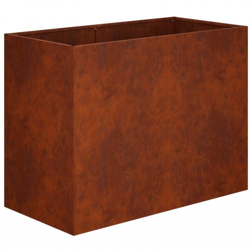 Blomsterkrukke i cortenstål 80 x 40 x 60 cm - rusten plantekasse til have