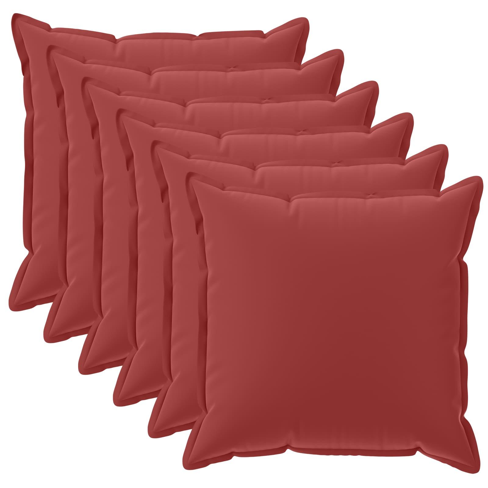 Pudebetræk 6 stk. HOUTEN vinrød 40 x 40 cm i polyester