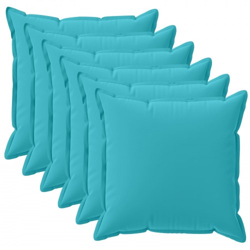 Pudebetræk 6 stk. HOUTEN turkis 40 x 40 cm i polyester