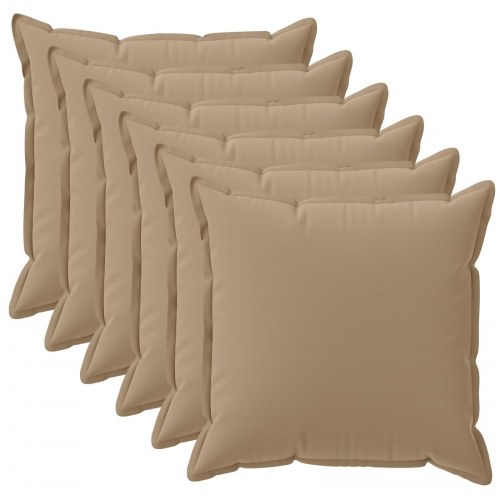 Pudebetræk 6 stk. HOUTEN gråbrun 40 x 40 cm i polyester