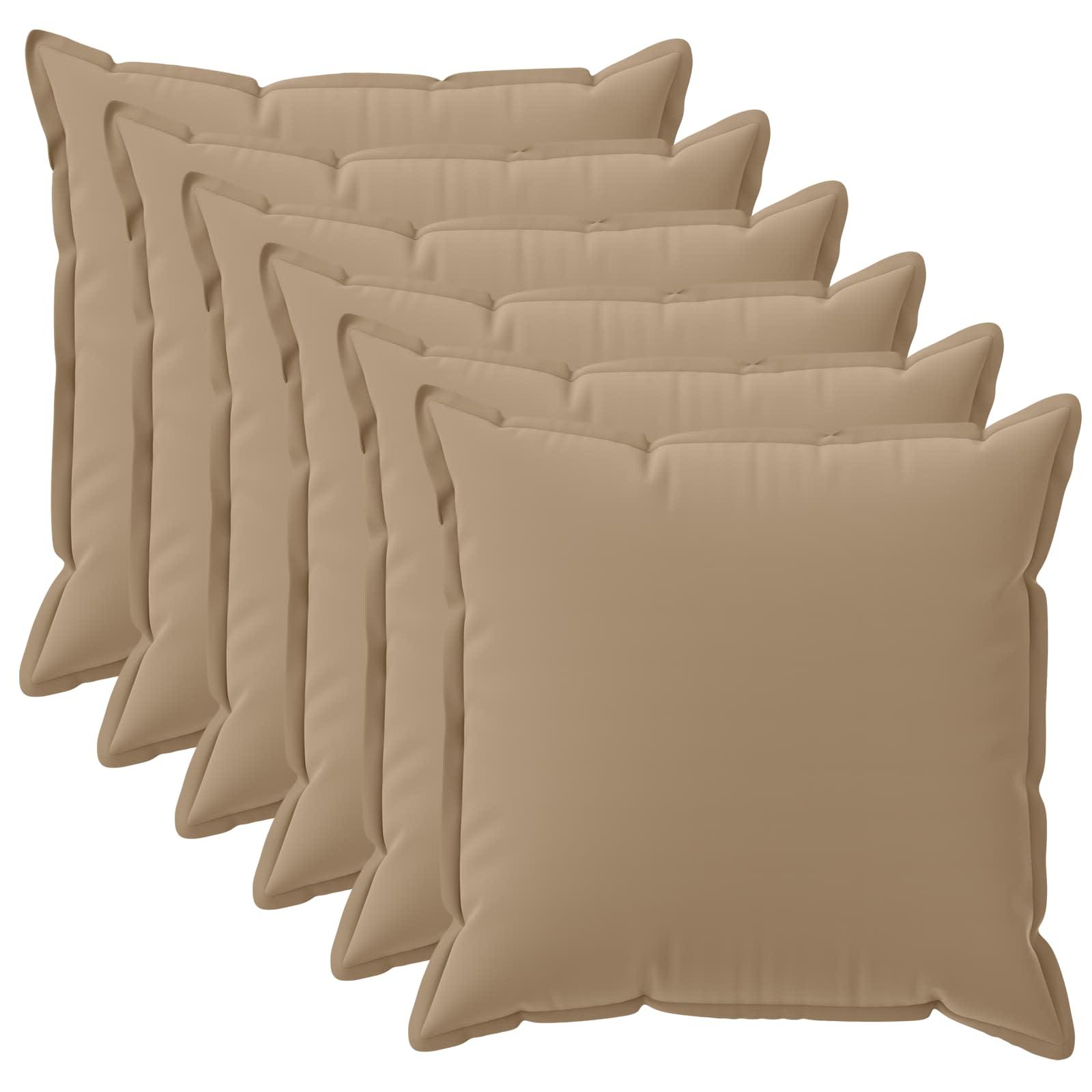 Pudebetræk 6 stk. HOUTEN gråbrun 40 x 40 cm i polyester