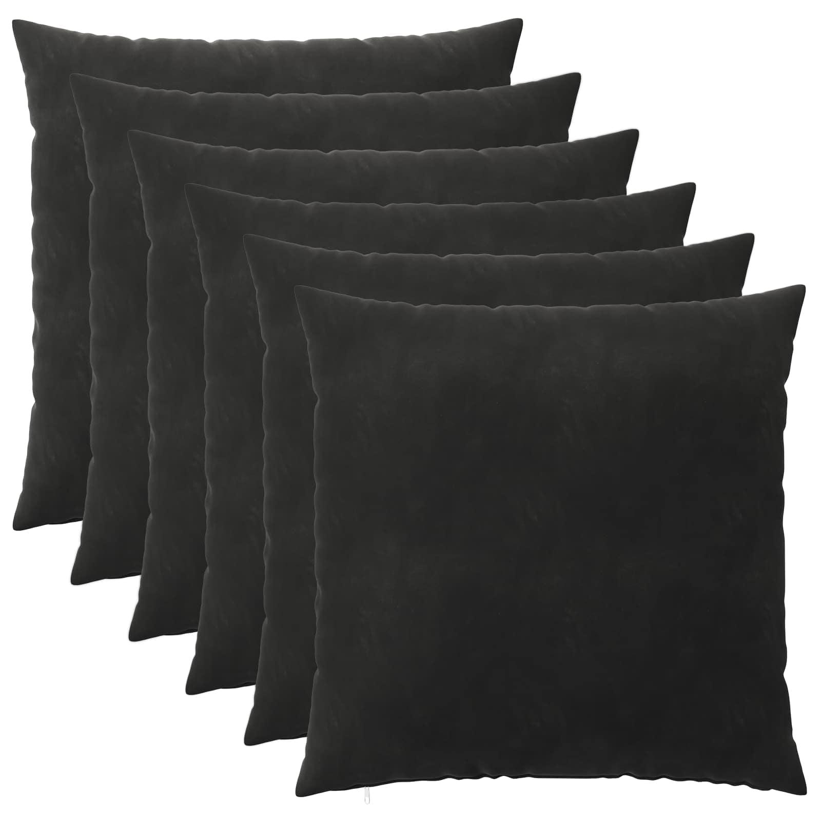 vidaXL Pudebetræk 6 pcs HEERLEN Sort 60 x 60 cm Fløjl