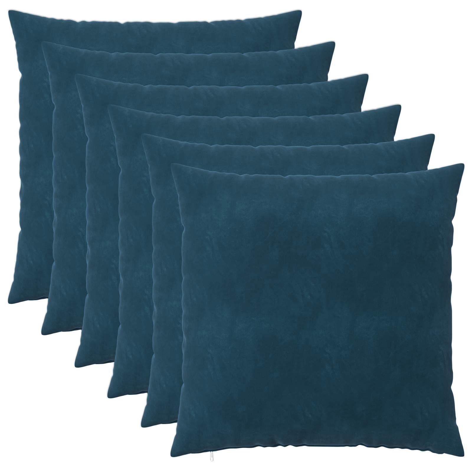vidaXL Pudebetræk 6 pcs HEERLEN Blå 60 x 60 cm Fløjl