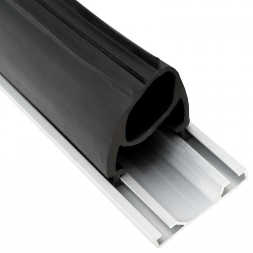 Garageportstætning sort 4 m 33 x 41 mm PVC
